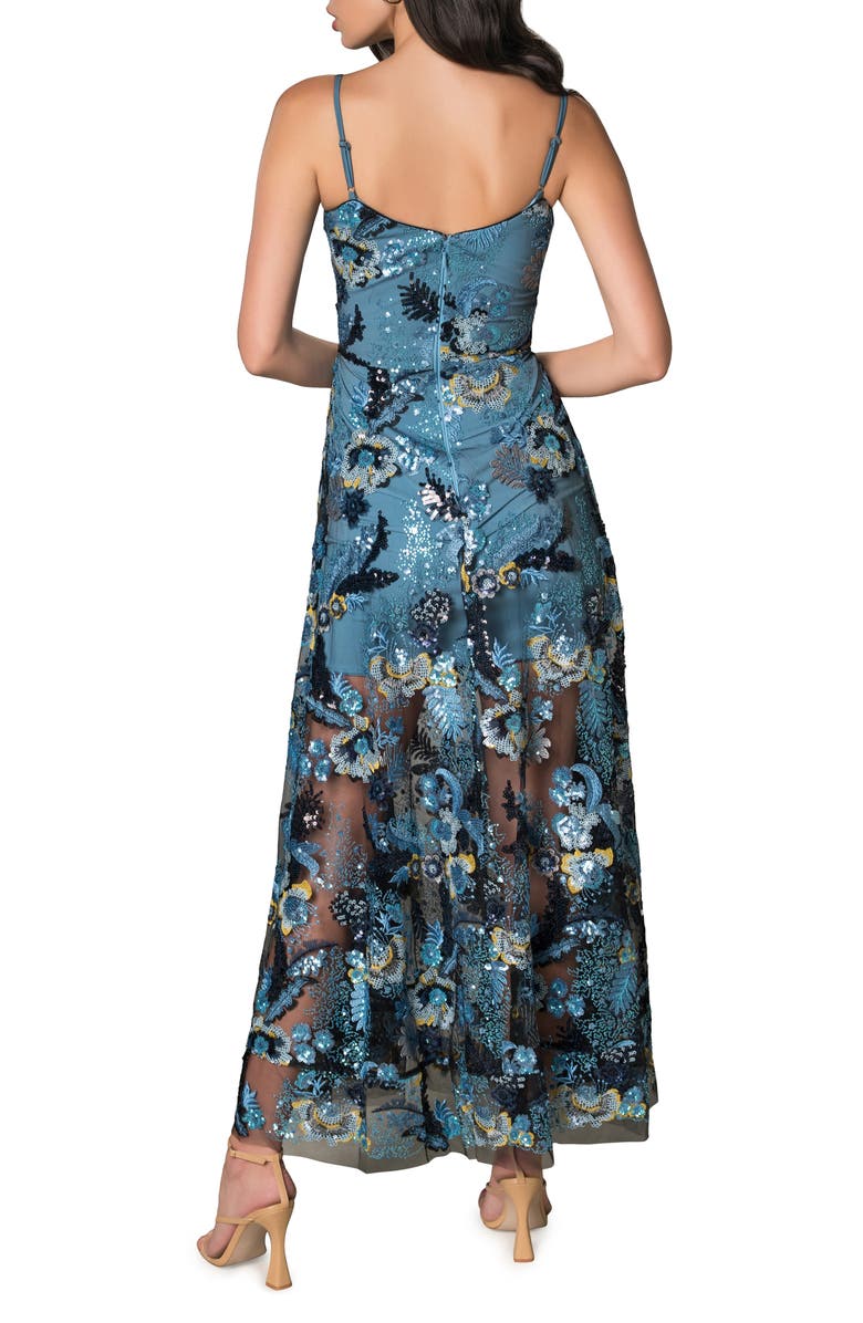 Dress the Population Umalina Sequin Floral Fit & Flare Gown, Alternate, color, 