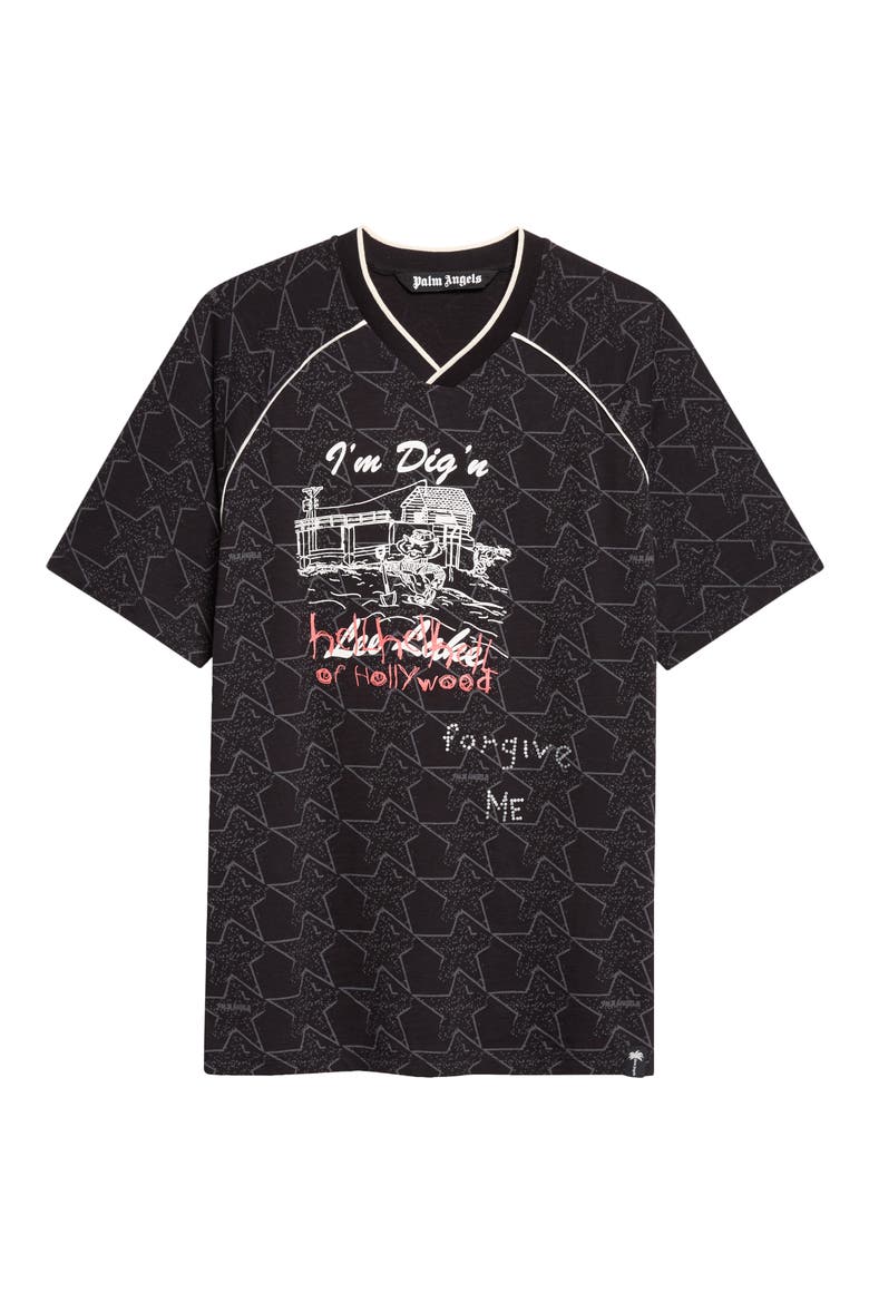 Starry Palm Cotton Graphic T-Shirt, Main, color, BLACK - OFF WHITE