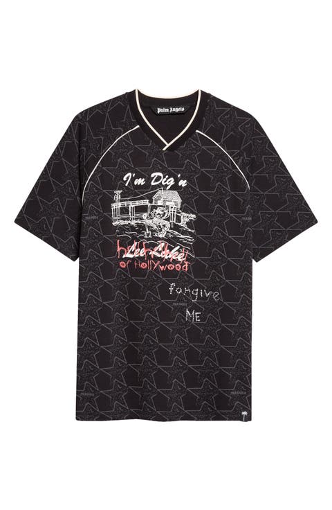 Starry Palm Cotton Graphic T-Shirt