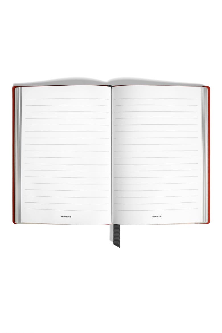 Medium Lined Leather Notebook, Alternate, color, ORANGE