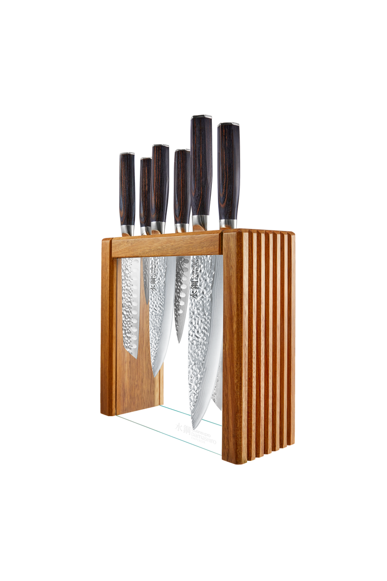 Damashiro EMPEROR® 7-Piece Makoto Knife Block, Main, color, Silver