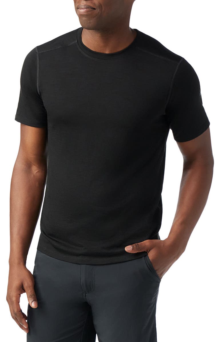 Smartwool Merino Wool Short Sleeve T-Shirt, Main, color, Black