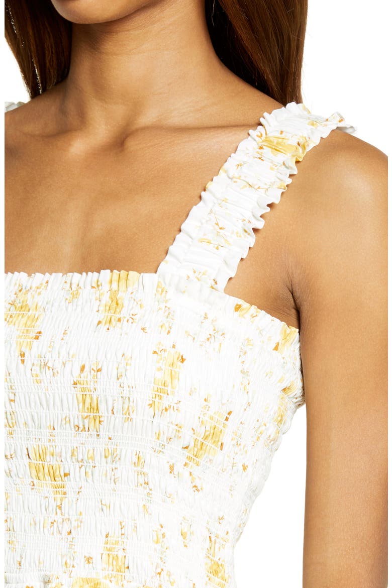 Rashida Smocked Sundress, Alternate, color, IVORY FLORAL
