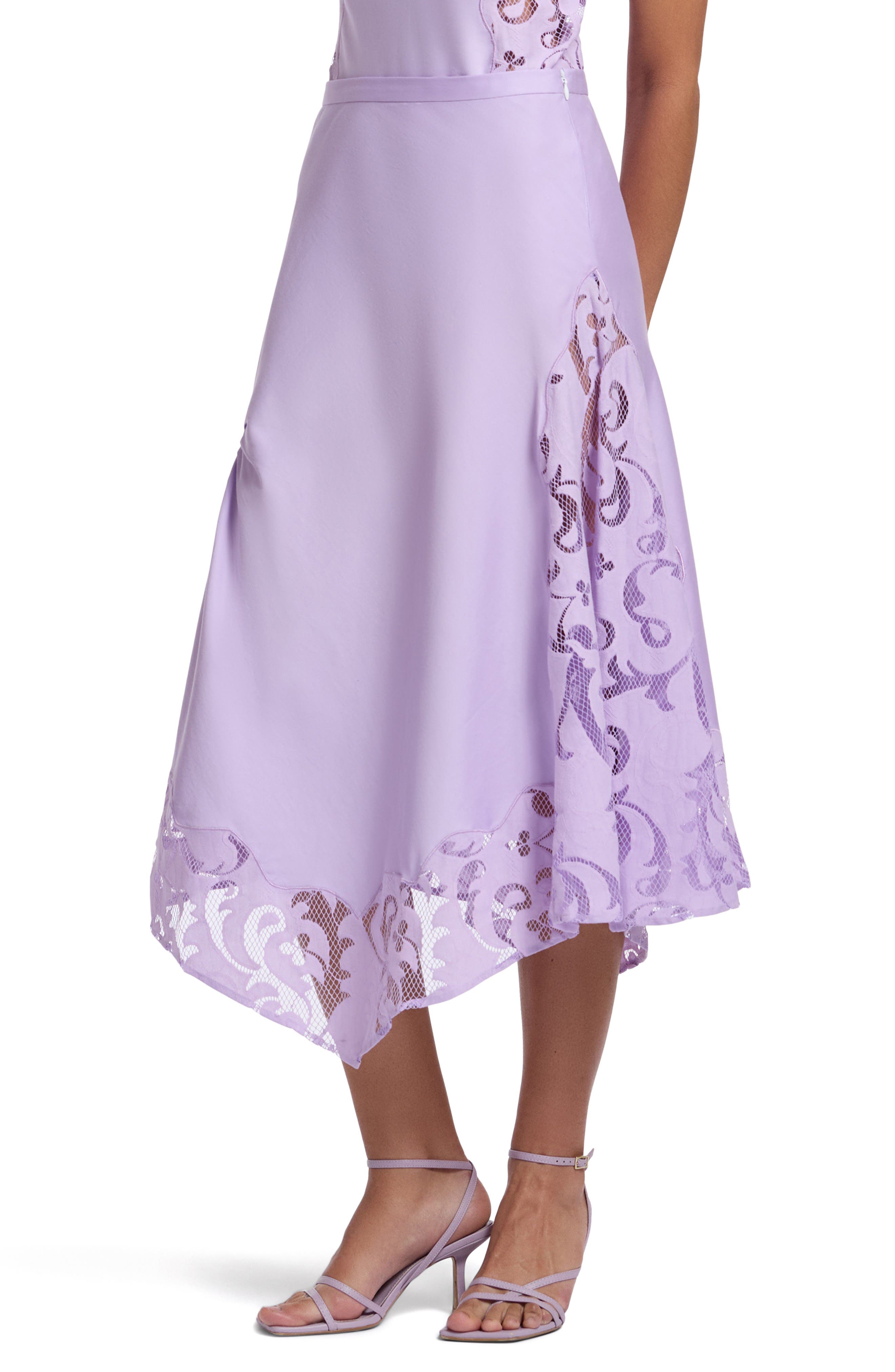 Robert Graham Stella Lace Hem Midi Skirt (Women) | Nordstromrack