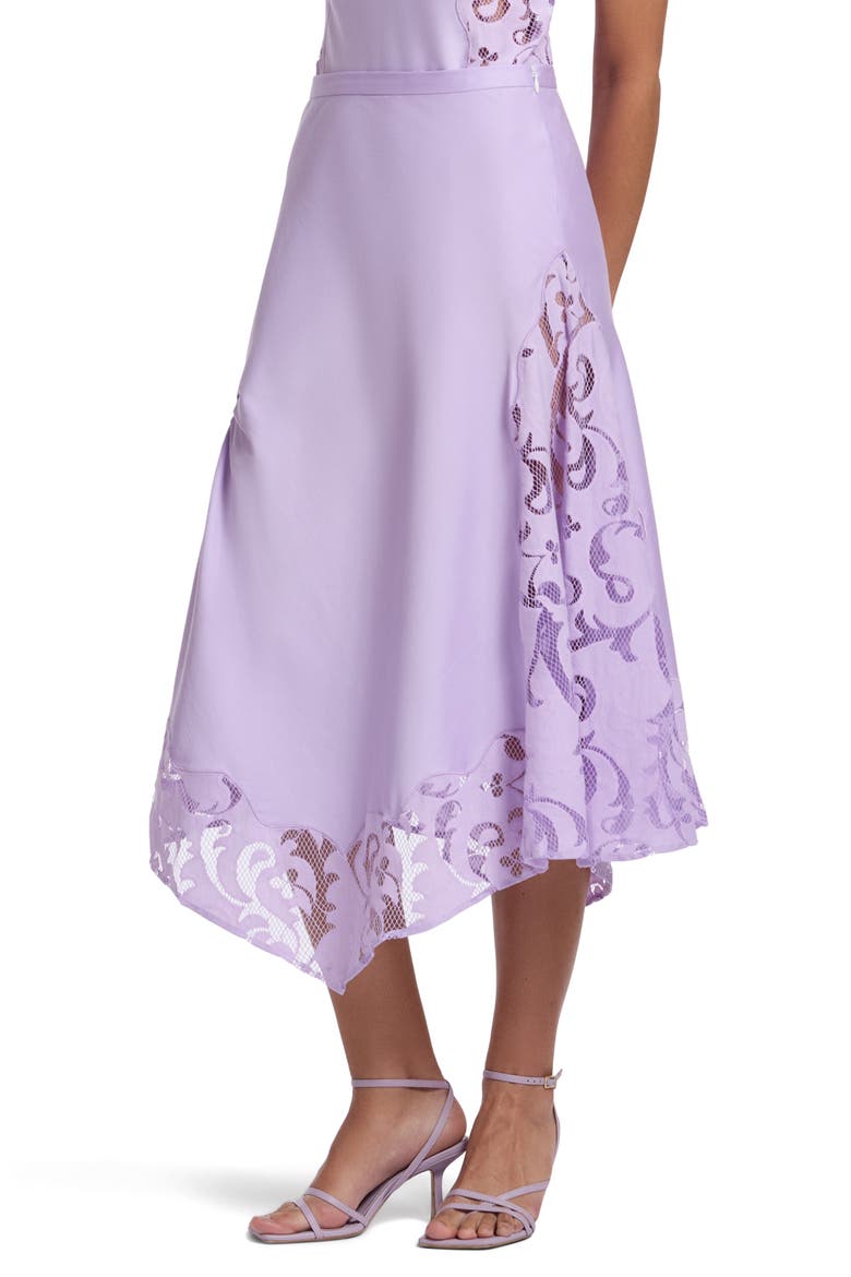 Stella Lace Hem Midi Skirt, Alternate, color, LILAC
