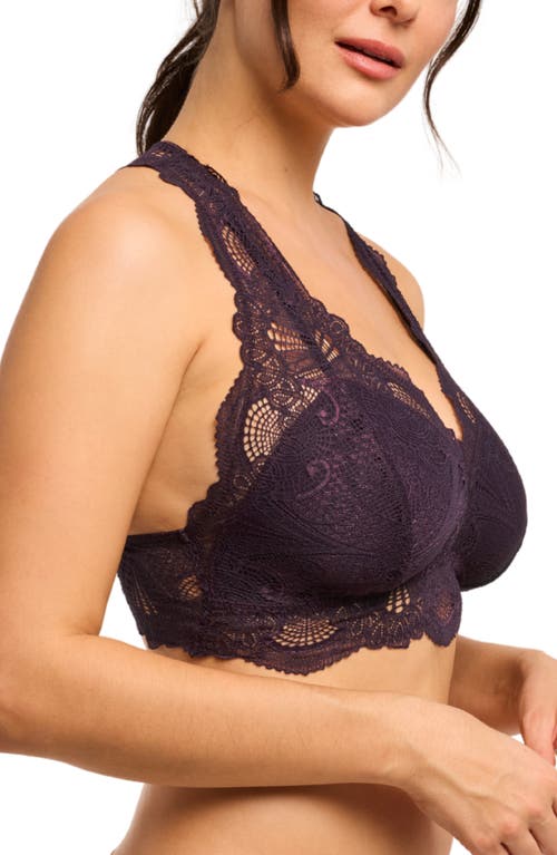 Fleur't Belle Époque Lace T-back Bralette In Purple
