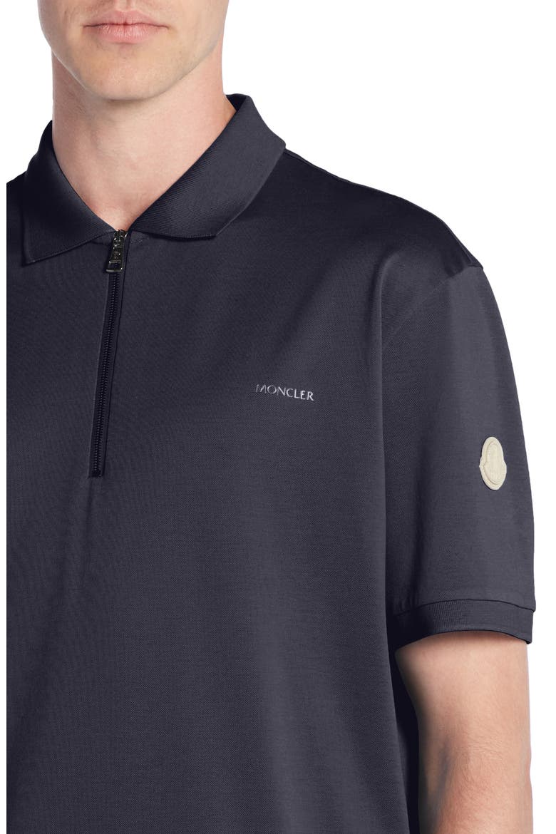 Logo Zip Polo, Alternate, color, BLACK