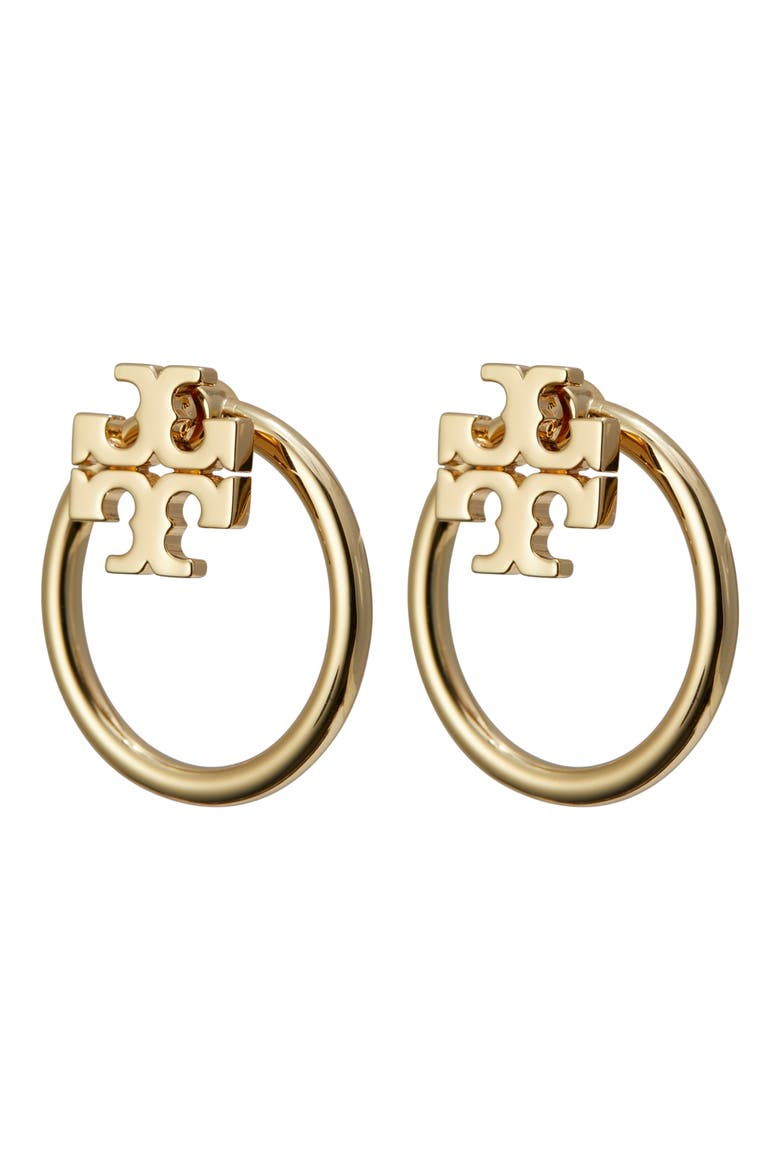 Miller Logo Front/Back Earrings, Main, color, TORY GOLD
