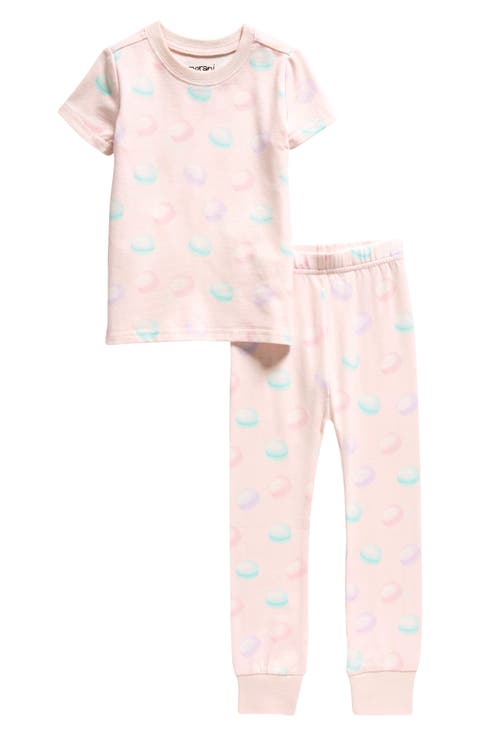 Kids Organic Two-Piece Short Sleeve Pajama Set in Macarons