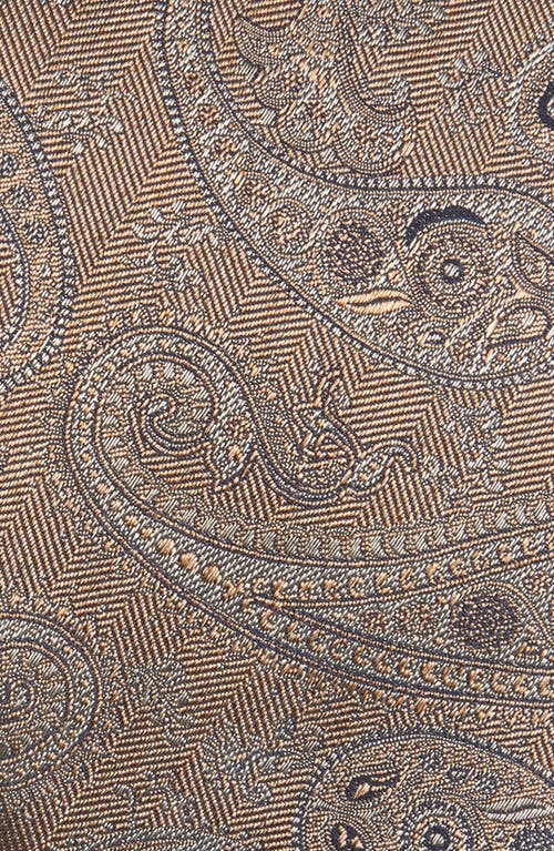 Canali Paisley Silk Tie In Brown