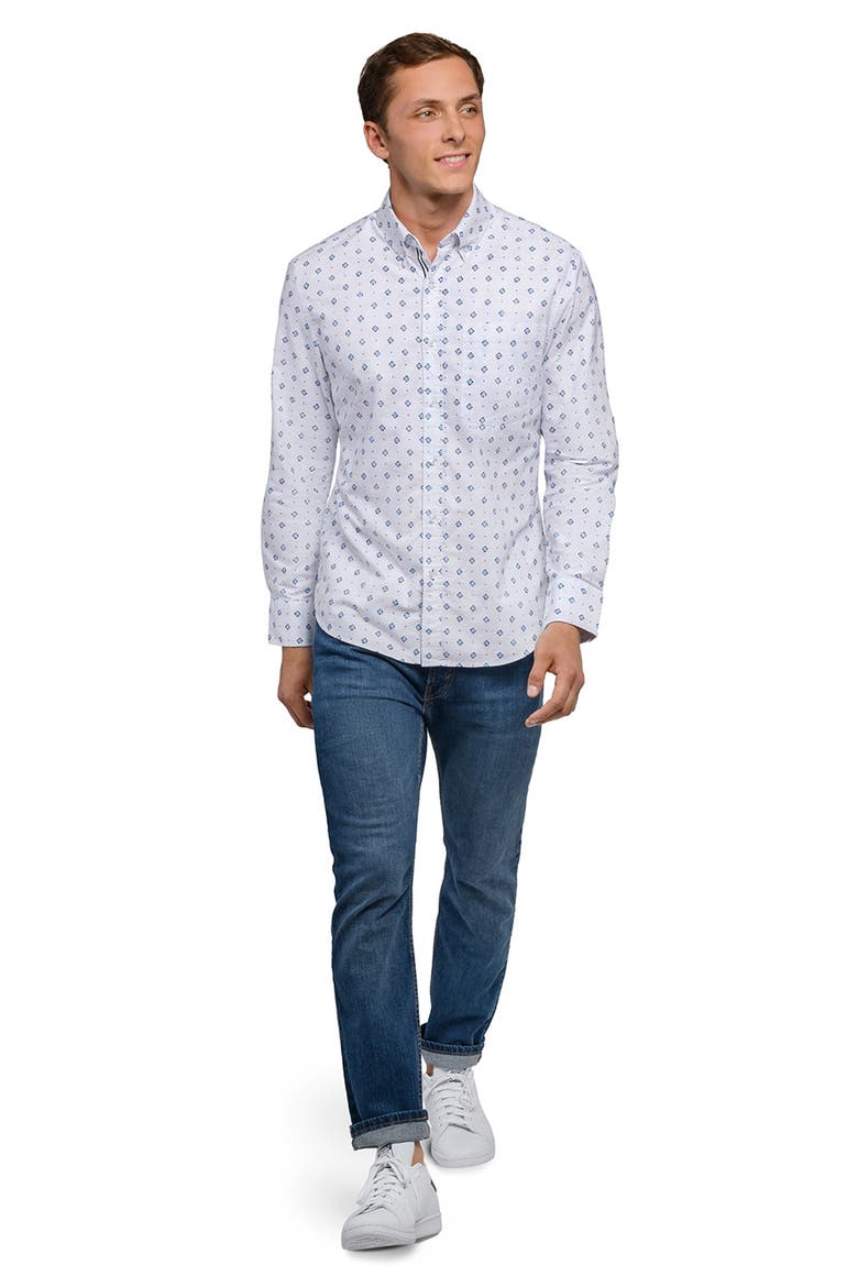 Diamond Print Oxford Basic, Alternate, color, WHITE