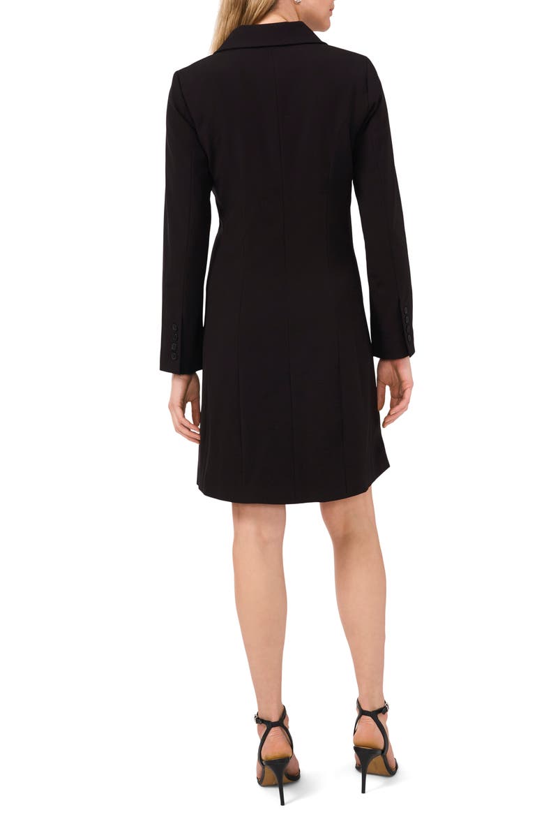 Pleated Long Sleeve Asymmetric Blazer Dress, Alternate, color, RICH BLACK