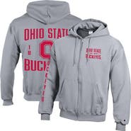 Champion Men's Champion Heather Gray Ohio State Buckeyes Varsity Powerblend Full-Zip Fleece Hoodie