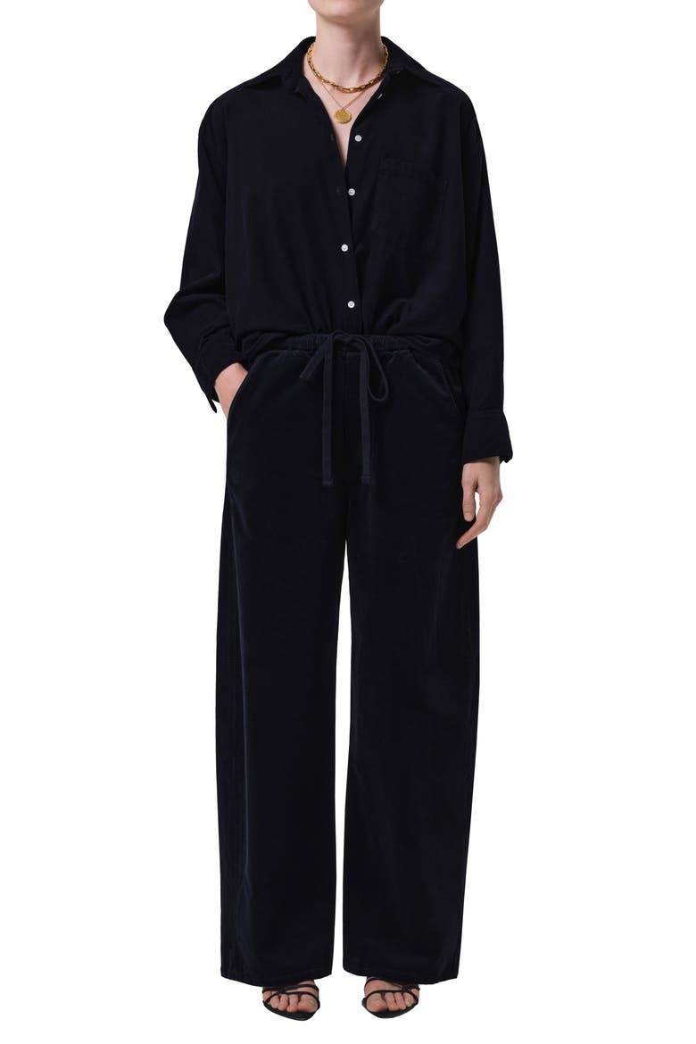 Aurora Pull-On Stretch Cotton Pants, Alternate, color, TRUE NAVY