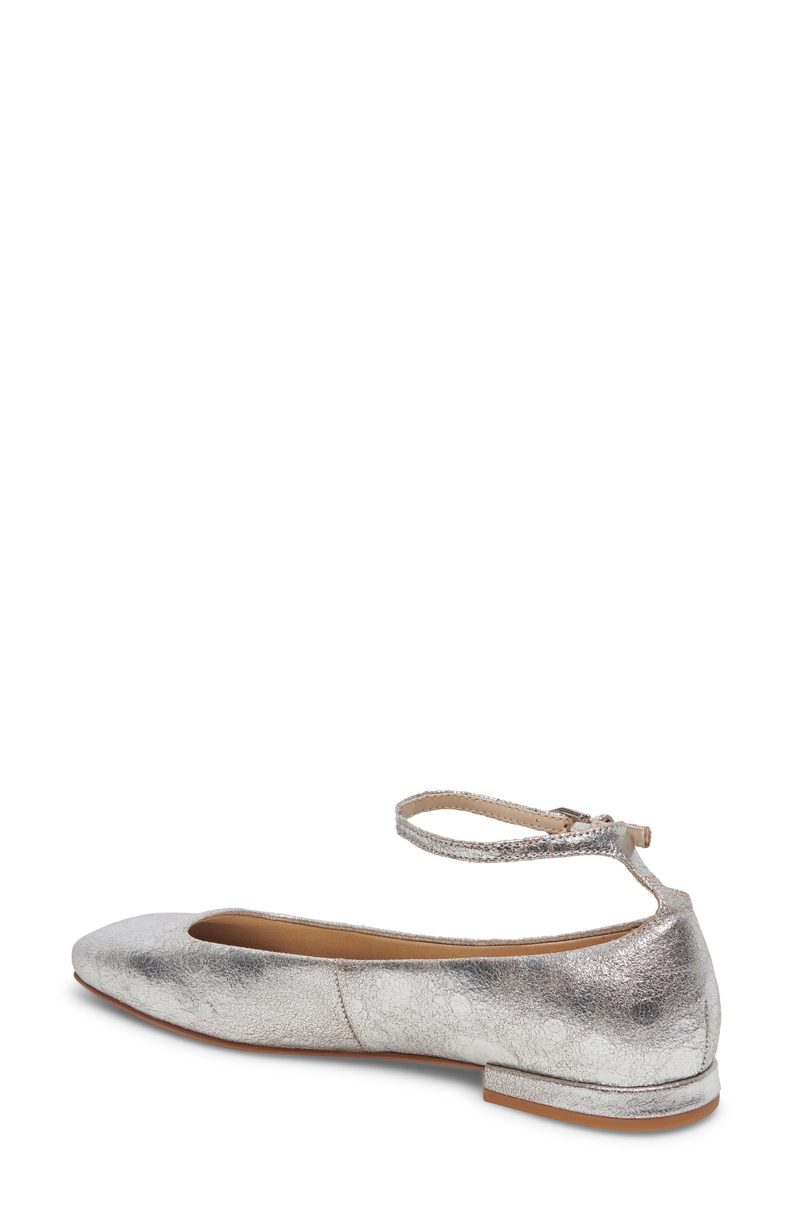 Dolce Vita Ashya Square Toe Flat, Alternate, color, Silver