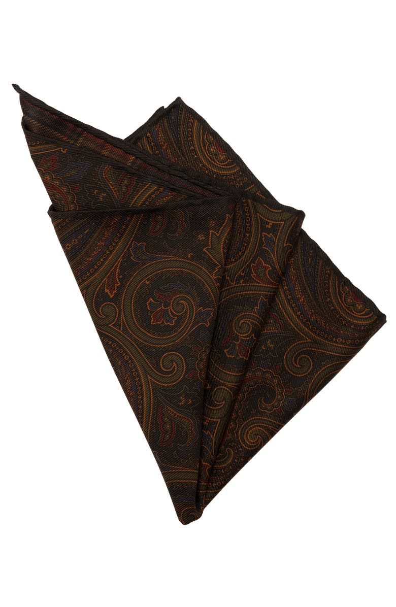 Elizabetta Positano - Double Sided Silk Pocket Square for Men, Alternate, color, Green