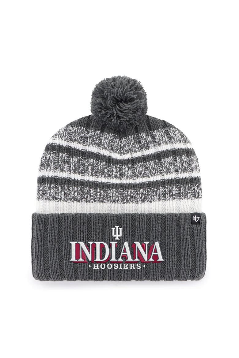 Men's '47  Charcoal Indiana Hoosiers Tavern Cuffed Knit Hat, Main, color, Charcoal