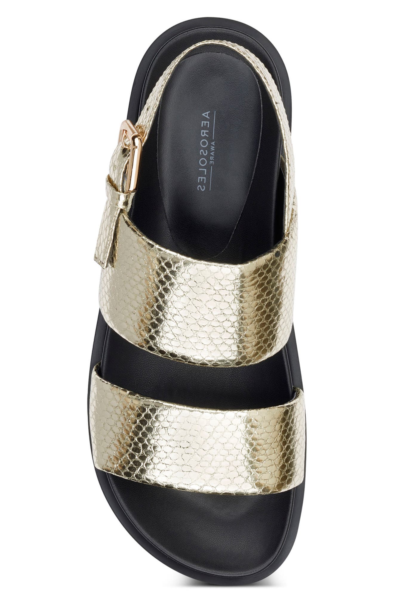 Aerosoles Leggenda Strappy Metallic Sandal, Alternate, color, 