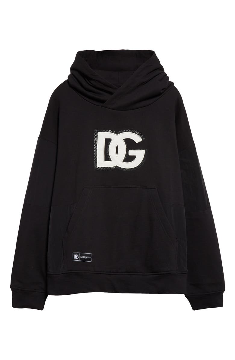 Dolce&Gabbana DG Embroidered Logo Cotton Blend Jersey Hoodie, Alternate, color, 