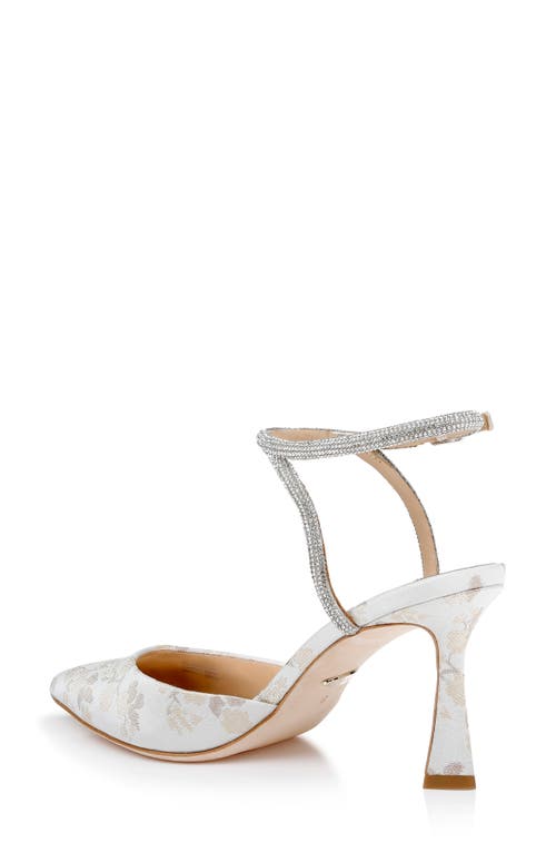 Badgley Mischka Collection Kamilah Ankle Strap Pump In Ivory Jacquard