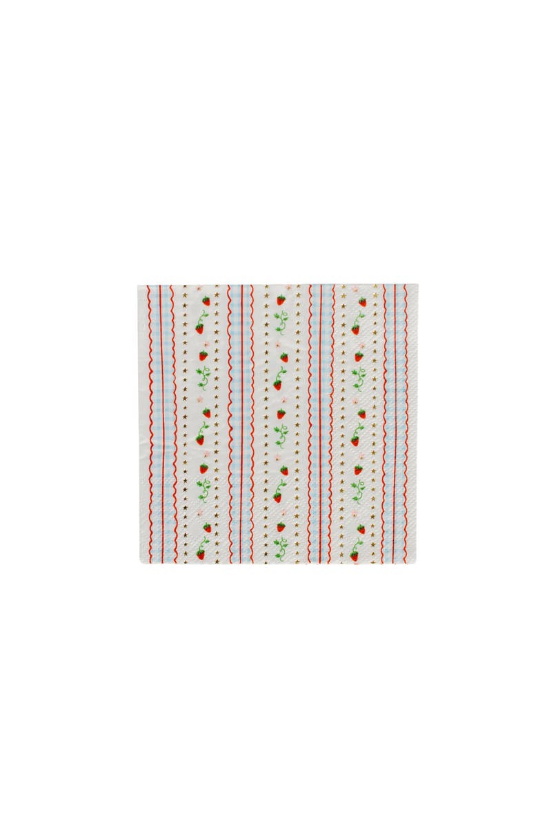 Daydream Society Strawberry Picnic Gingham Print Petite Napkins, Main, color, Assorted Pre-Pack