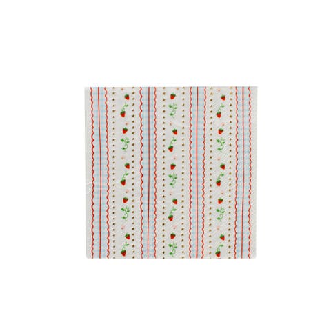 Strawberry Picnic Gingham Print Petite Napkins