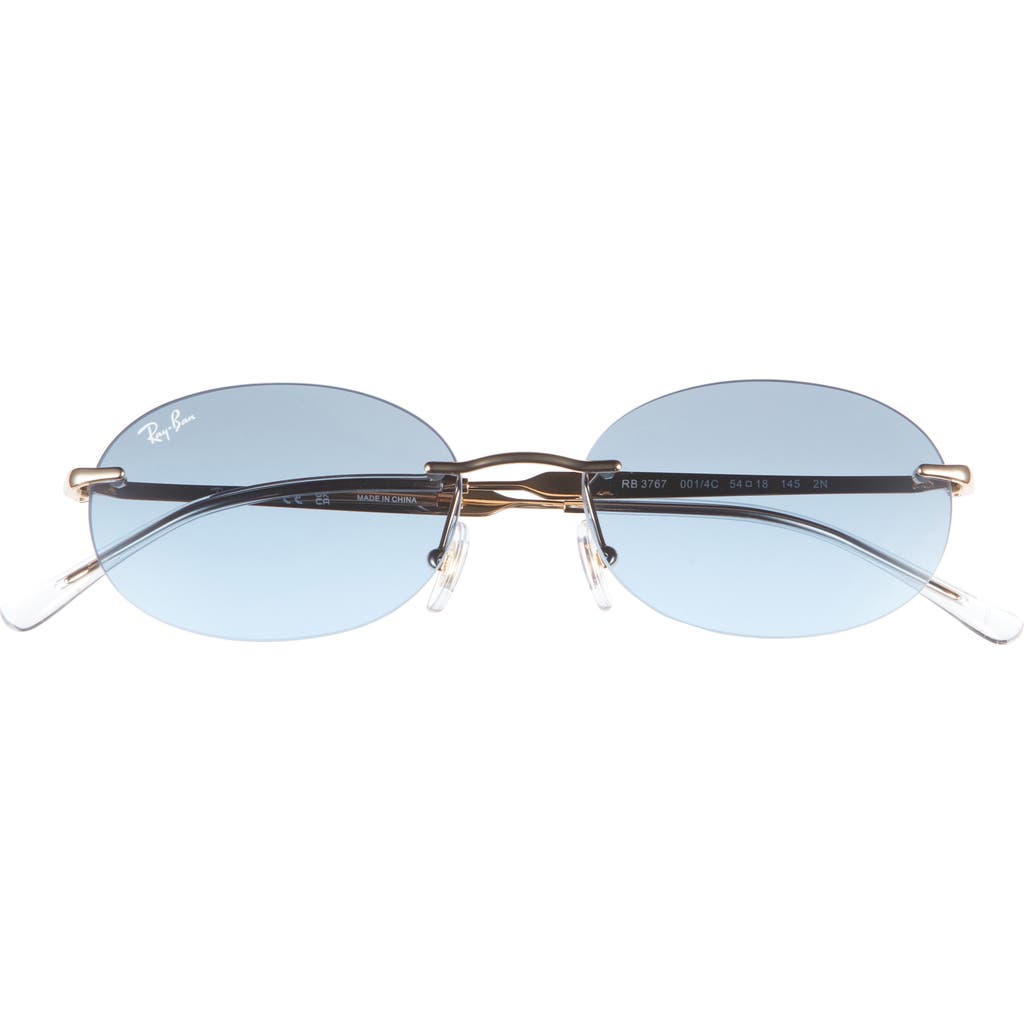 Ray Ban Ray-ban 54mm Gradient Rimless Oval Sunglasses In Blue