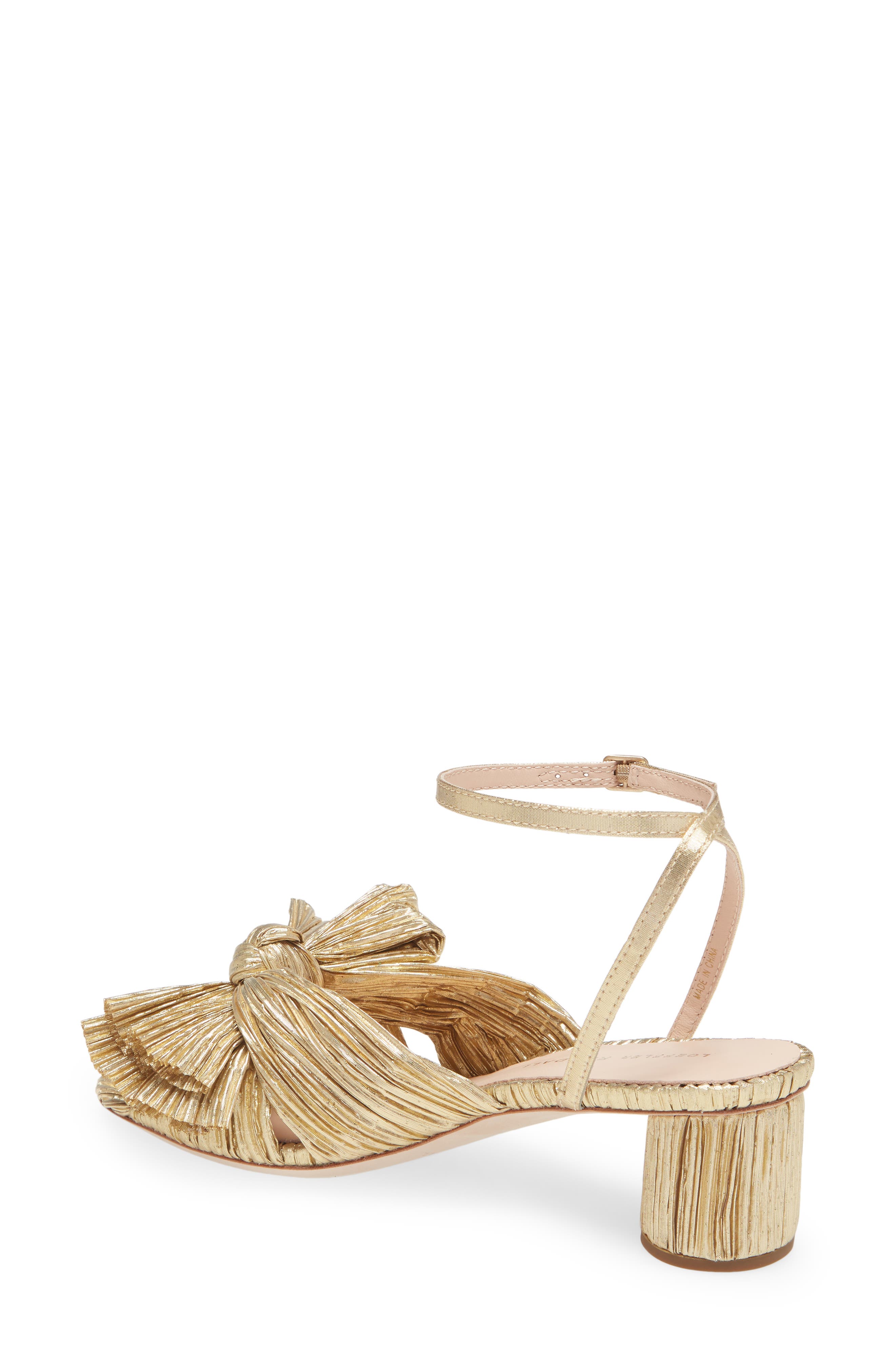 Dahlia Ankle Strap Knotted Sandal, Alternate, color, GOLD