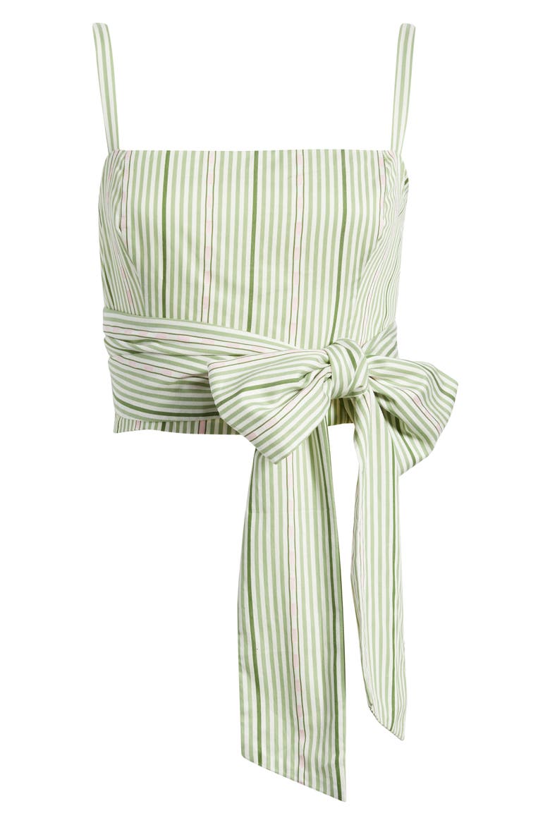 Miranda Stripe Crop Top, Alternate, color, GREEN JACQUARD STRIPE