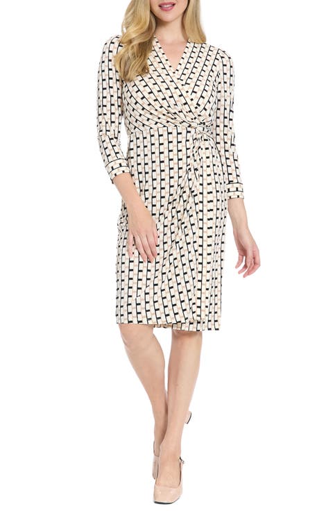 Twist Front Draped Sheath Dress