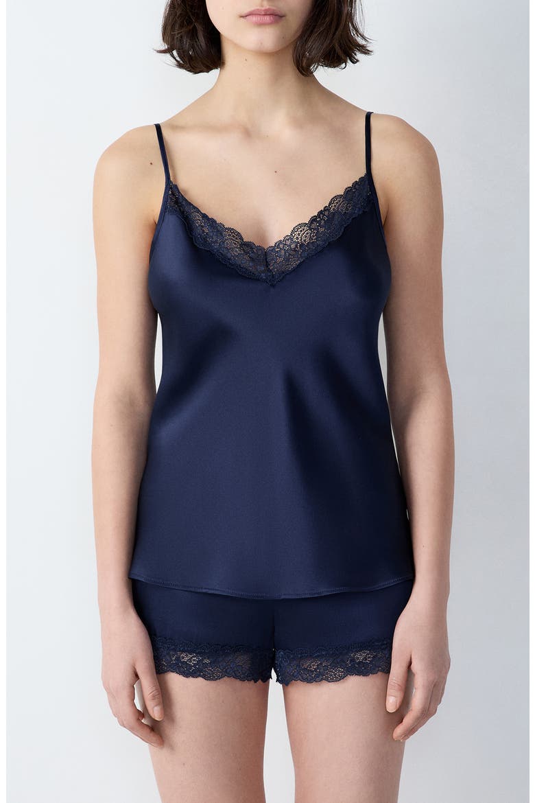 Milky Silk Camisole, Main, color, BLUE