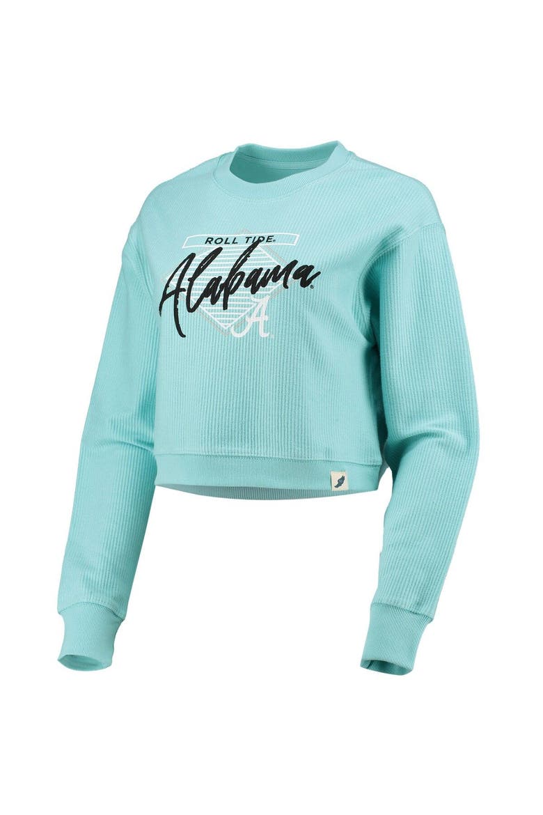 Women's League Collegiate Wear Light Blue Alabama Crimson Tide Corded Timber Cropped Pullover Sweatshirt, Alternate, color, Light Blue