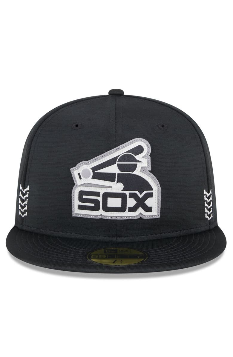 New Era Men's New Era Black Chicago White Sox 2024 Clubhouse 59FIFTY Fitted Hat, Alternate, color, 