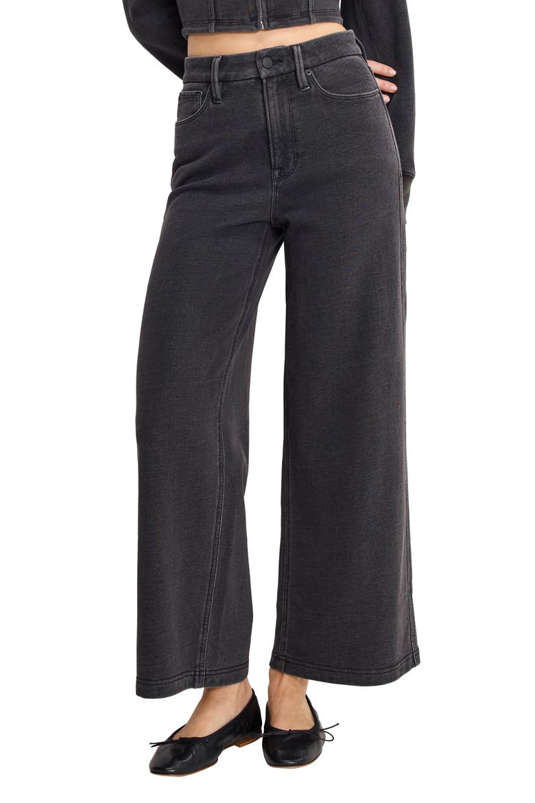 Jeanius Good Skate High Waist Crop Wide Leg Jeans, Main, color, BLACK430
