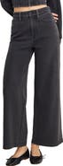 Good American Jeanius Good Skate High Waist Crop Wide Leg Jeans