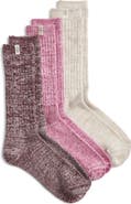 UGG® Assorted 3-Pack Slouchy Ribbed Crew Socks