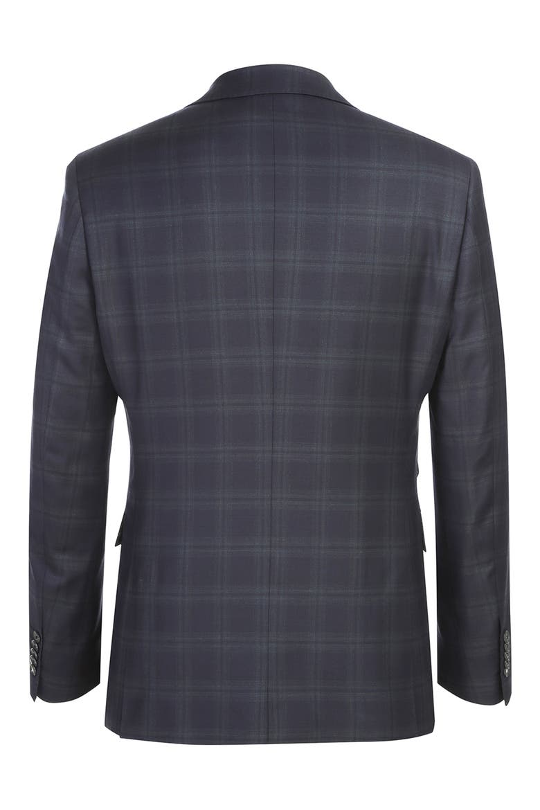 Plaid Black Wool Blend Suit, Alternate, color, BLACK/ OLIVE
