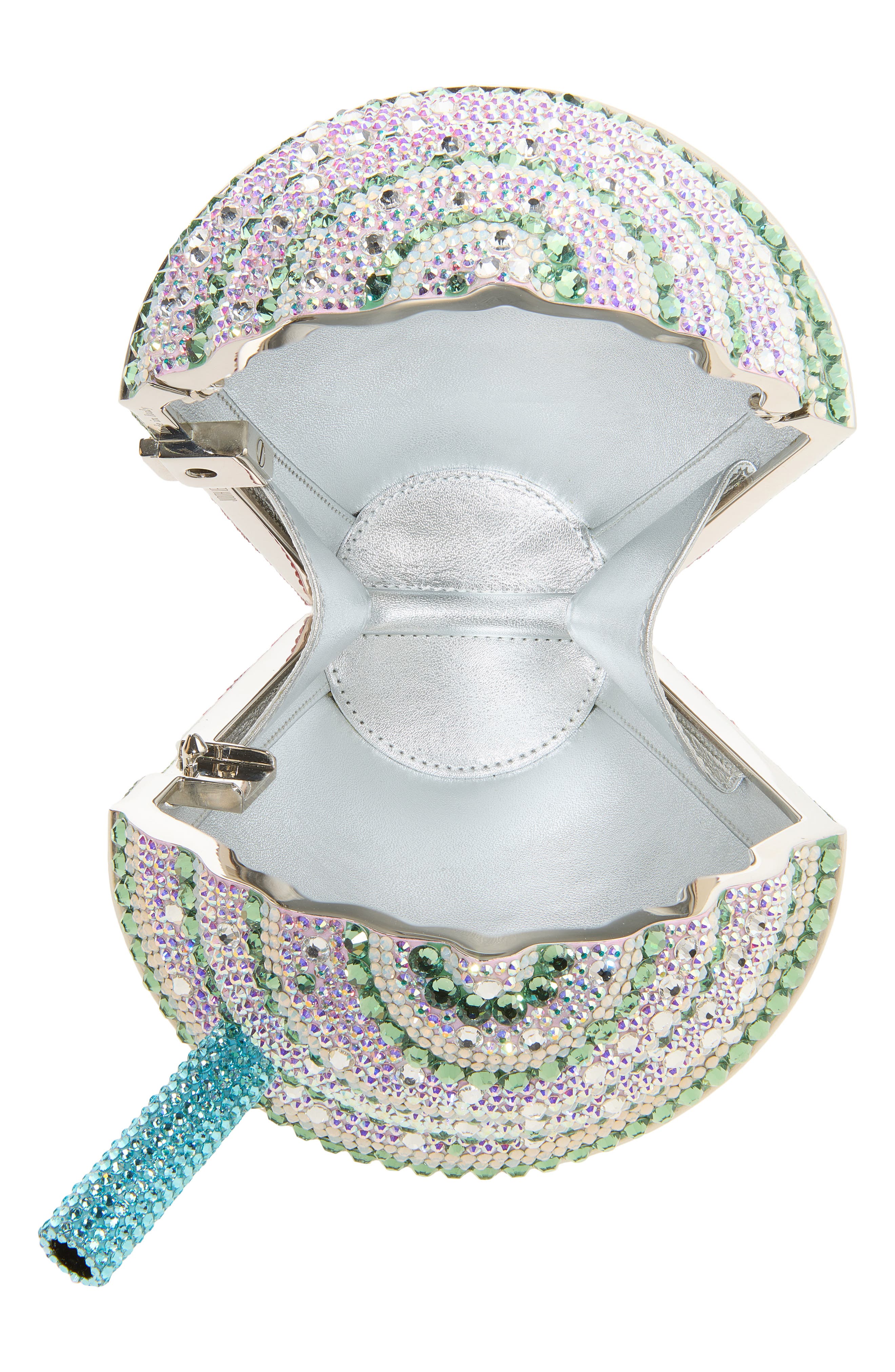 Frozen Matcha Crystal Clutch, Alternate, color, SILVER PINK MULTI