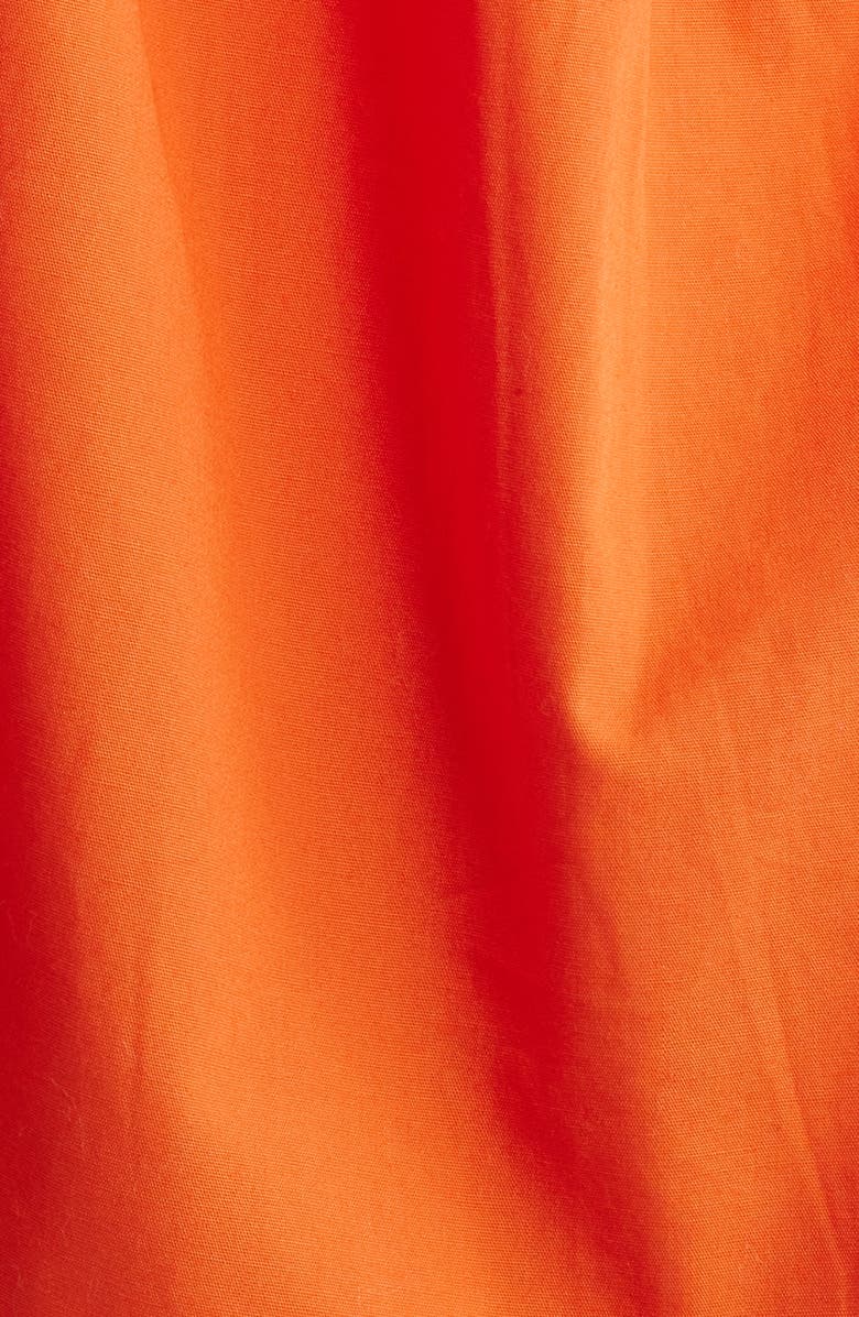 Topshop Cotton Poplin Puff Sleeve Top, Alternate, color, Orange