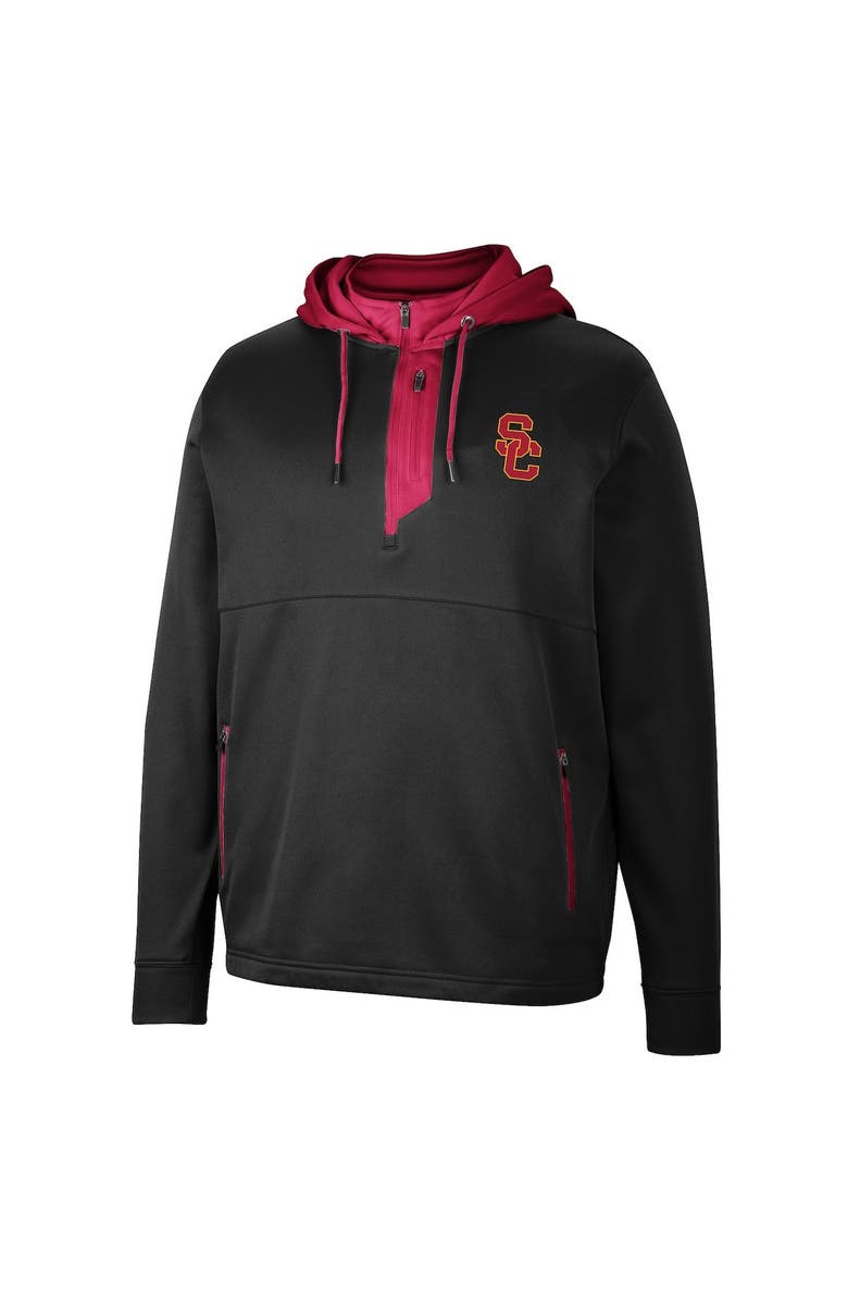 COLOSSEUM Men's Colosseum Black USC Trojans Luge 3.0 Quarter-Zip Hoodie, Alternate, color, 