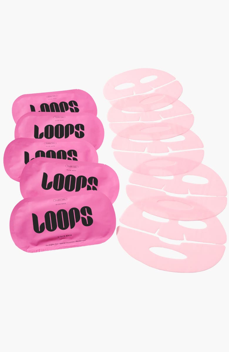 LOOPS 5-Pack Double Take Hydrogel Face Masks, Alternate, color,