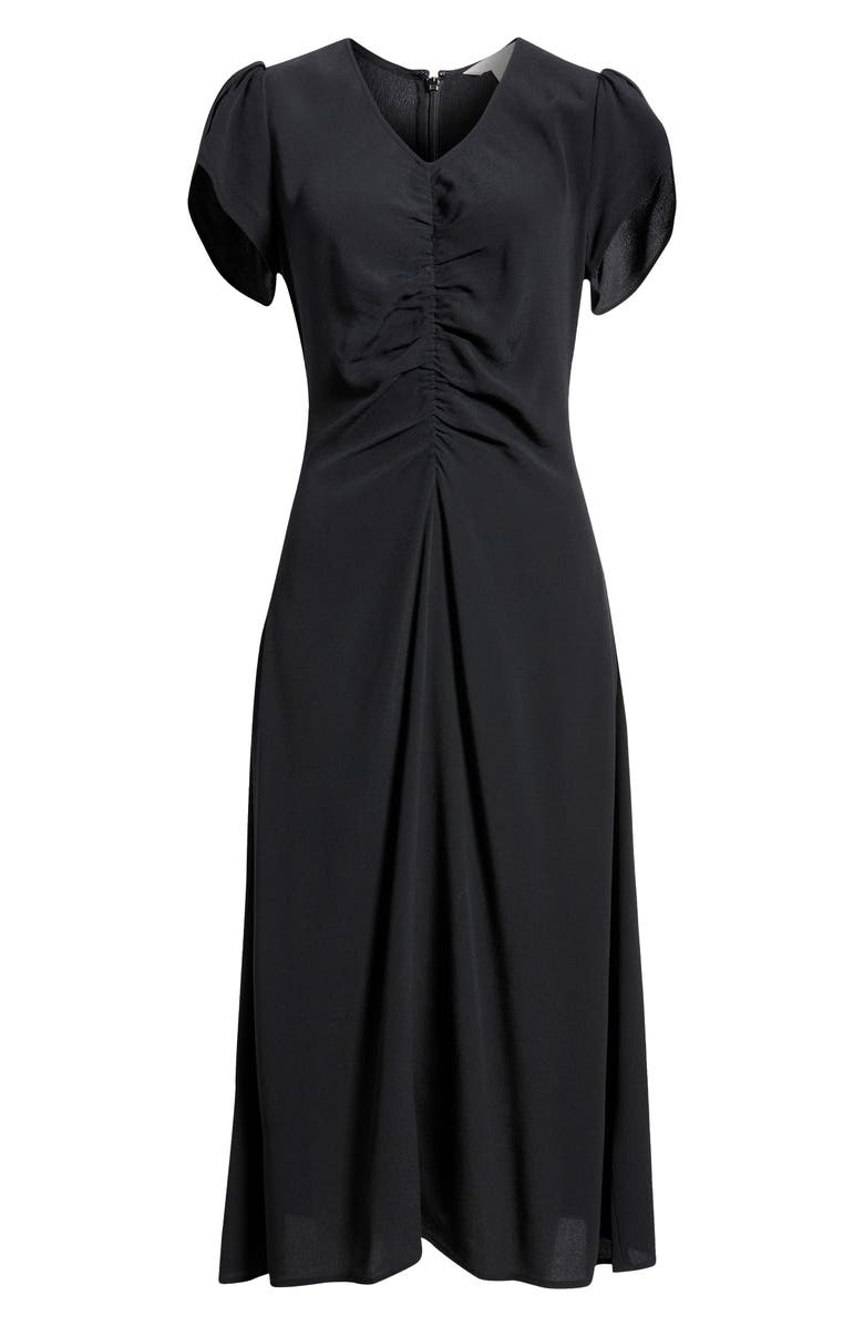 Caslon<sup>®</sup> Ruched Midi Dress, Alternate, color, Black