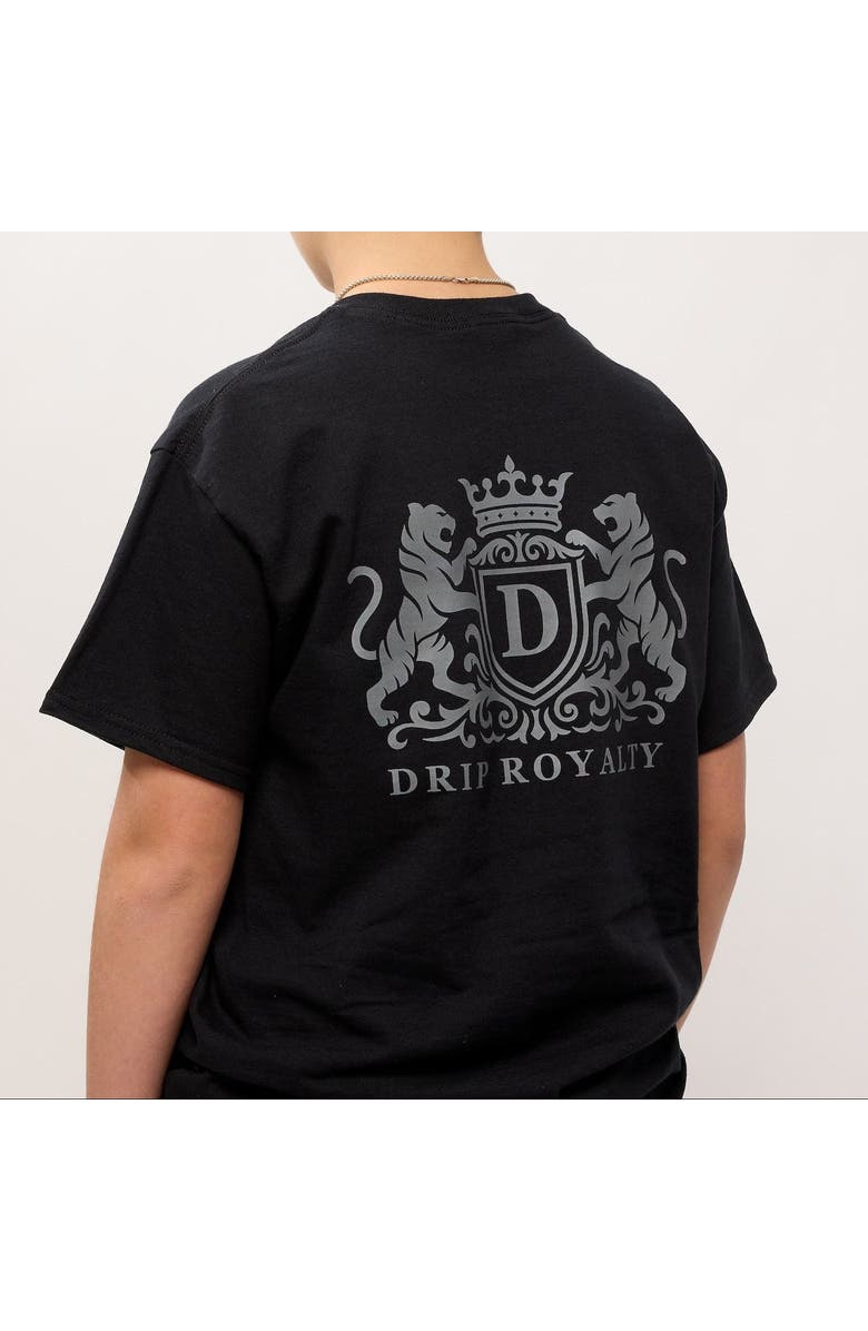 The Drip Shop Crown Graphic Tee - Big Kid, Alternate, color, Black