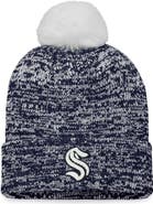FANATICS Women's Fanatics Branded Deep Sea Blue Seattle Kraken Glimmer Cuffed Knit Hat with Pom