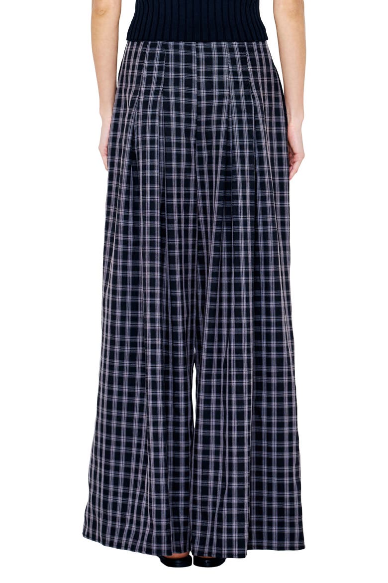 Tessa Plaid Wide Leg Pants, Alternate, color, BLACK/ WHITE