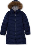 Lands' End Girls Fleece Lined Printed Parka
