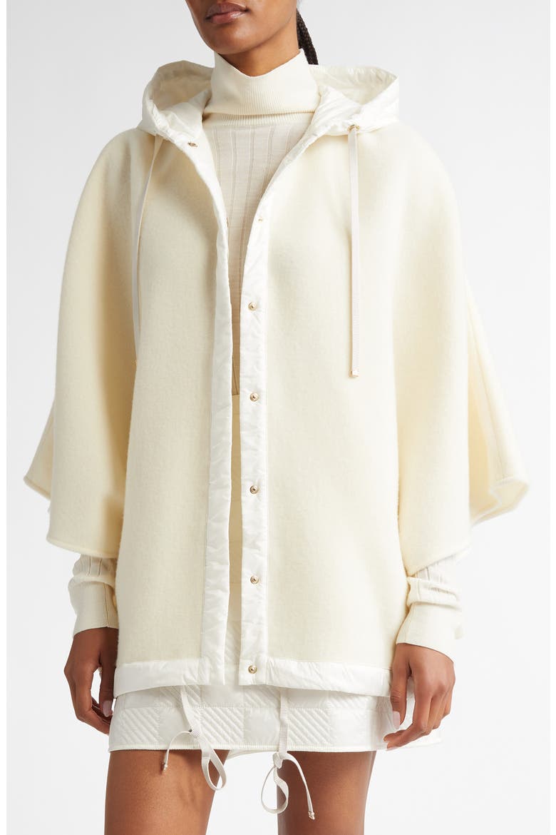 Classic Hooded Virgin Wool & Cashmere Cape, Main, color, PASTEL YELLOW