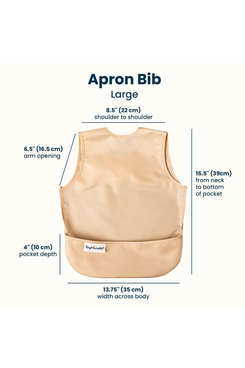Mess-Proof and Tug-Proof Closure Apron Bib 2 Pack, Alternate, color, Sand Cinnamon