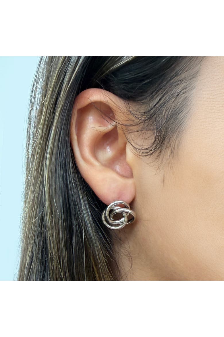 Loopy Knot Stud Earrings, Alternate, color, Sterling Silver