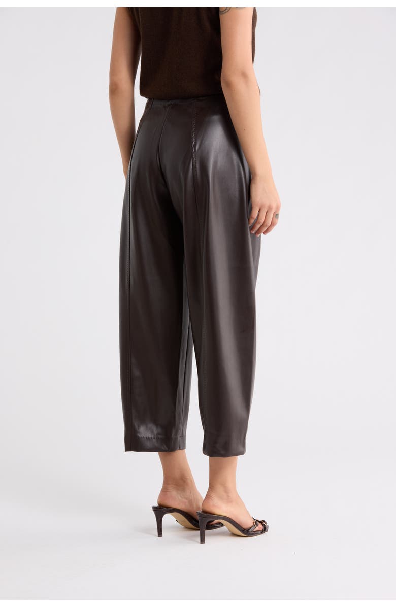 MAX STUDIO Faux Leather Barrel Pants, Alternate, color, Dark Brown